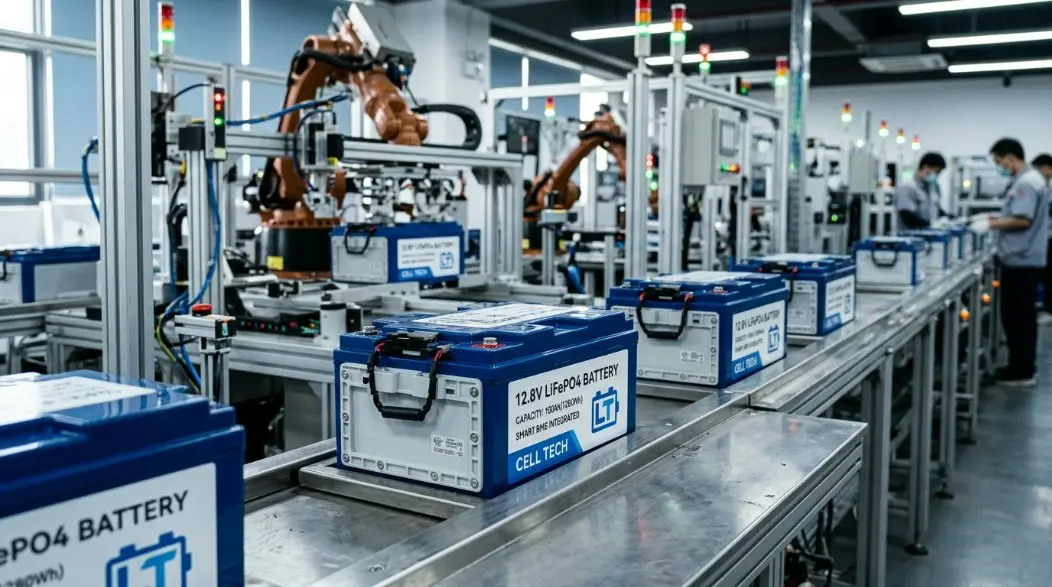 Fábrica líder de baterias LiFePO4 de 12,8 V na China: avanço na iluminação municipal inteligente e conformidade com o passaporte de bateria da UE 2026